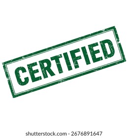 Sello certificado verde sobre fondo blanco limpio para documentos oficiales