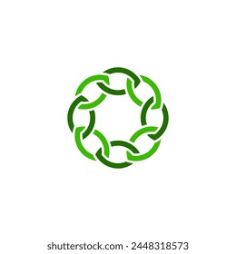 green chain leaf eco logo vector icon design