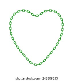 Green chain in shape of heart 