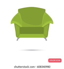 Green chair color flat icon for web and mobile design