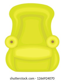 Green chair. Furniture for the apartment. Creates in the hallway and bedroom room coziness and comfort. Vector illustration.