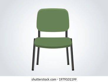 green chair in isolated background 