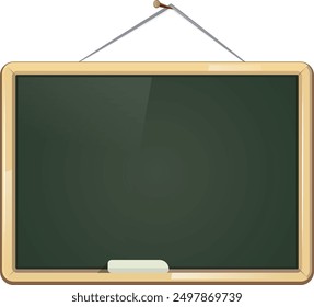 Green chalckboard. Empty school board. Classroom education