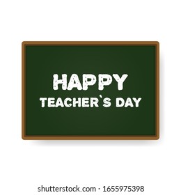 Green chalkboard. Back to school at a green school board. Vector illustration.