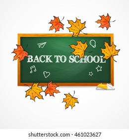 Green chalkboard - back to school concept