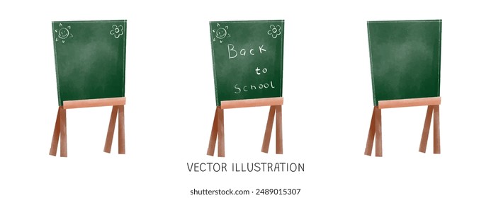 Green Chalkboard with Back to School written on it isolated Illustration