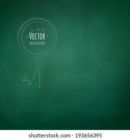 Green chalkboard background. Vector illustration.