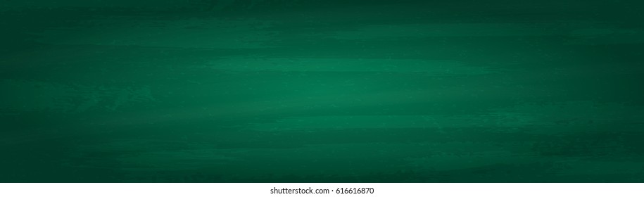 Green chalkboard background. Wide, long format good for web. Vector Illustration.