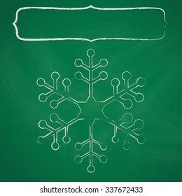 Green chalkboard frame with a snowflake for your Christmas text.