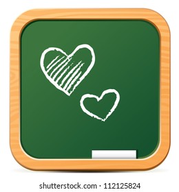 Icono verde de pizarra con tiza