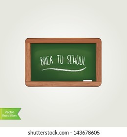 Green chalkboard isolated.Vector illustration.