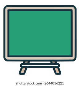 Diseño de Plantilla de Ilustración vectorial de color plano de suministro escolar de pizarra verde