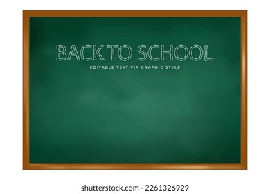 green chalkboard texture background with back to school editable text to write your own message