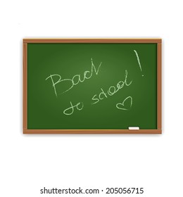 Green chalkboard. Vector. Back to school.