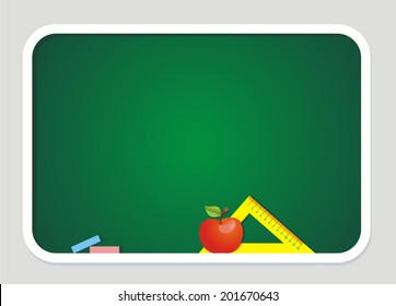 Green chalkboard. Vector illustration.