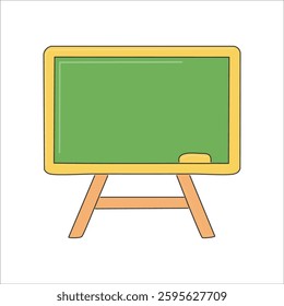 Green chalkboard with wooden frame for teaching and learning