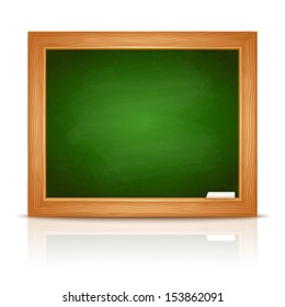 Green Blackboard Chalkboard Classroom White Wall Stock Vector (Royalty ...