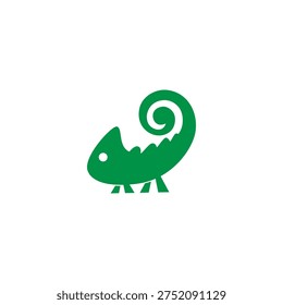 green chameleon logo. chameleon vector design for icon,symbol or logo	