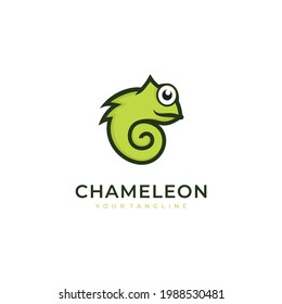 green chameleon vector design logo for entertainment