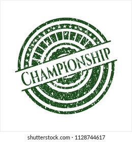 Green Championship distress grunge style stamp