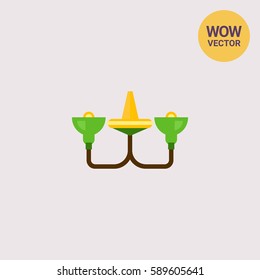 Green chandelier icon