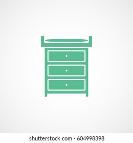 Green Changing Table Flat Icon On White Background