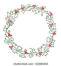 Green chaplet with red berry