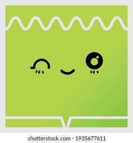 Diseño de caracteres verdes con expresiones lindas