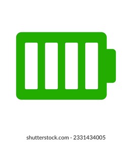 Green charging battery icon. Vector.