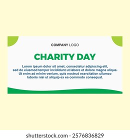 Green Charity Day Banner Elegant
