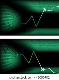 Green Chart. Illustration on an economic and technical theme.