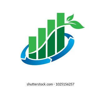 Green Chart Logo Template Design Vector, Emblem, Design Concept, Creative Symbol, Icon