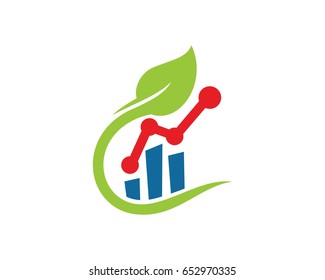 Green Chart Logo Template Design Vector, Emblem, Design Concept, Creative Symbol, Icon