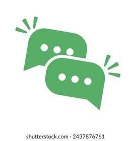 Green chat icon. Conversation icon. Lively. Vector.
