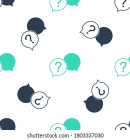 Green Chat-Fragezeichen-Symbol einzeln auf weißem Hintergrund. Symbol für Sprachblasen in der Hilfe. FAQ-Zeichen. Fragezeichen-Zeichen. Vektorgrafik.