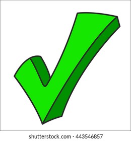 Green check accepted  with stroke isolated 