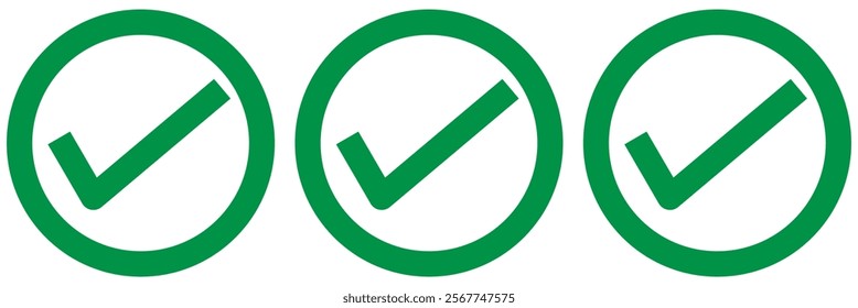 green check box icon set. vector illustration eps 10.