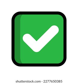 Green check box. Input box. Choice. Vector.