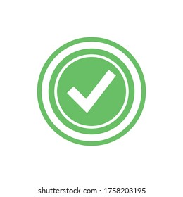 Green check box on green circle vector illustration
