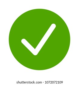 Círculo de verificación verde, hecho o completo icono de Vector plano para App y Sitios web