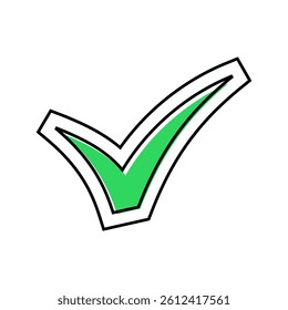 green check color icon vector. green check sign. isolated symbol illustration