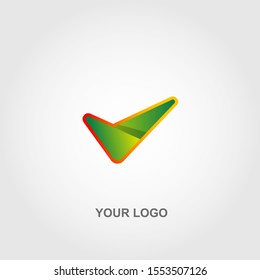 green check logo vector template