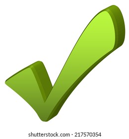 Green Check Mark 3d Stock Vector (Royalty Free) 217570354 | Shutterstock