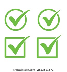 Green Check Mark Approval Check Simple Check Symbol Collection
