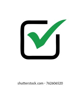 green check mark in box sign