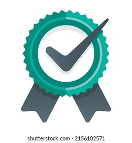 green check mark. choice sign. flat vector illustration.
