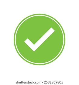 Green check mark circle icon symbol. Vector
