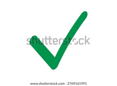 Green check mark drawn by hand