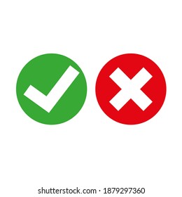 Green check mark. Flat design. Vector	eps10