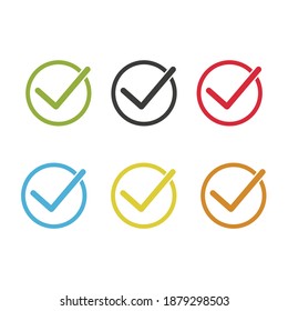 Marca de verificación verde. Diseño plano. Vector	eps10